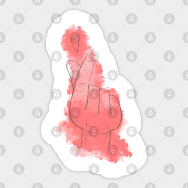 Finger heart Sticker by Ta_bahdanava